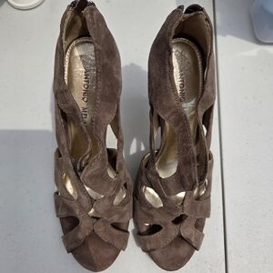 Antonio Melani Taupe Suede Women's Heels